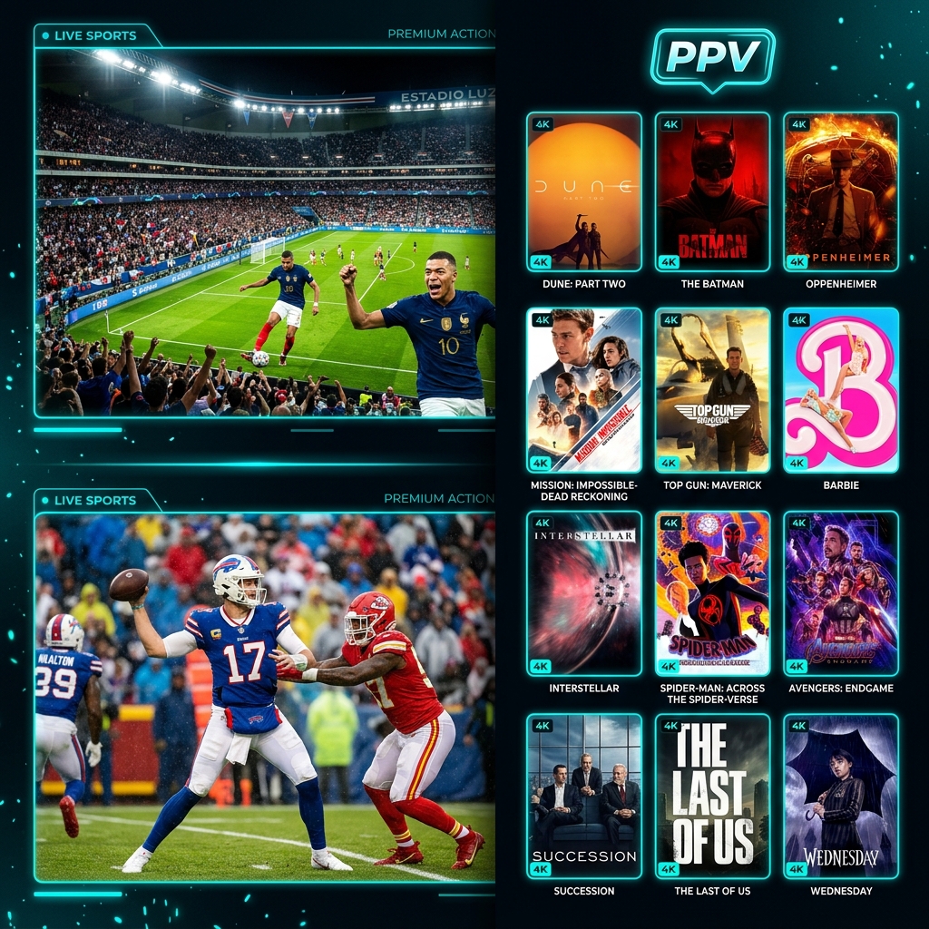 OTTOcean live sports 4K streaming — NFL, NBA, Premier League, PPV events and VOD movies
